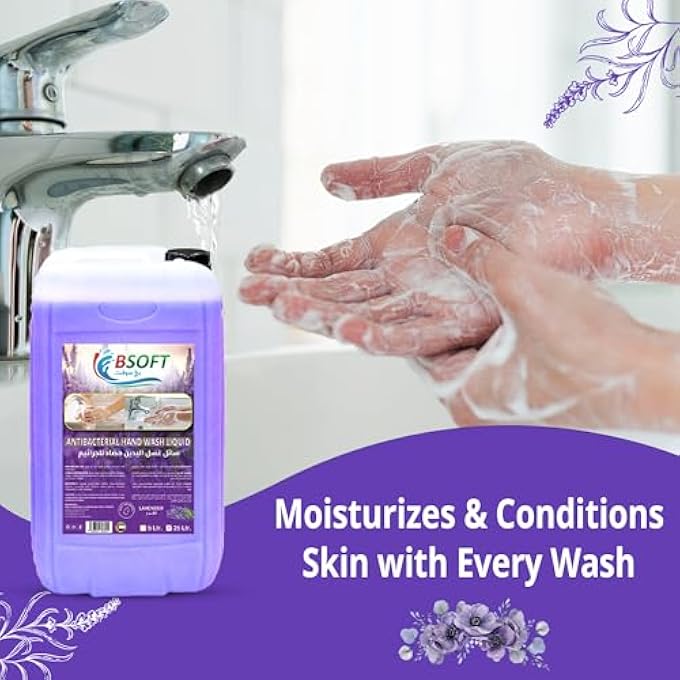 BSOFT HANDWASH LIQUID 25 LITRE | ANTIBACTERIAL HANDWASH LIQUID REFILL | GENTLE ON SKIN, TOUGH ON GERMS | MOISTURIZING & LONG-LASTING HAND WASH - Image 5